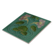 Keramik Tile - Blassrosa Wasserlilie Jugendstil Fliese (Seite)