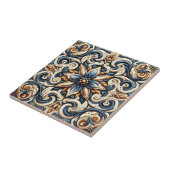 Keramik Tile - Blau, Gold und Weiß Fliese (Seite)