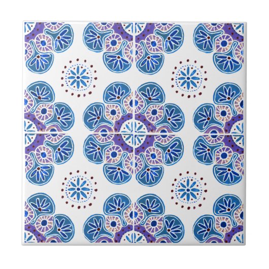Keramik Tile Blau und Lila Backsplash Fliese (Vorderseite)