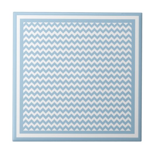 Keramik Tile, Blau und Weiß Zickzack Muster Fliese (Vorderseite)