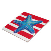 Keramik Tile - Blauer Starfish Fliese (Seite)