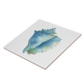 Keramik Tile - Blue Conch Seashell Fliese (Seite)