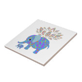 Keramik Tile Blue Elephant Liebe Floral Fliese (Seite)