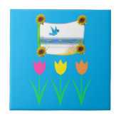 Keramik Tile Blue Tulips Fliese (Vorderseite)