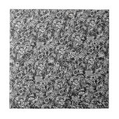 Keramik Tile Blume Abstrakt Schwarz und Weiß Fliese (Vorderseite)