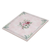 Keramik Tile Blume Rosa und Grau Fliese (Seite)