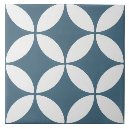 Keramik Tile - Blumenmuster in Blau und Weiß Fliese (Vorderseite)