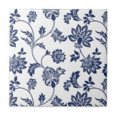 Keramik Tile - Blumenmuster in Blau und Weiß Fliese (Vorderseite)