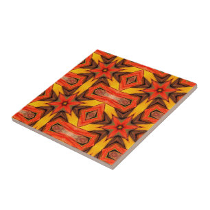 Keramik Tile Braune Orangengelbe Fliese