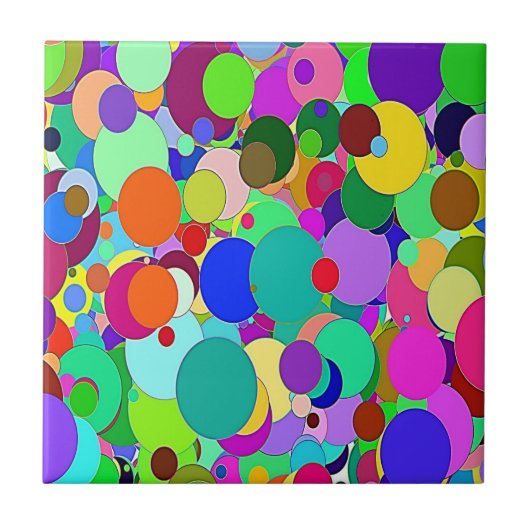 Keramik Tile Bright farbige Kreise Fliese (Vorderseite)