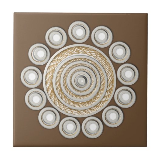 Keramik Tile Brown Rope Fliese (Vorderseite)