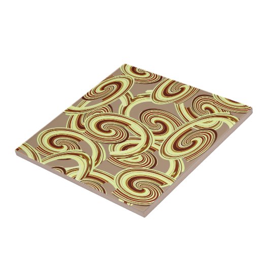 Keramik Tile Brown Swirl Muster Fliese (Seite)