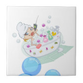 Keramik Tile Bubble Bath Girly Fliese (Vorderseite)