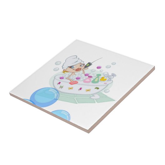 Keramik Tile Bubble Bath Girly Fliese (Seite)