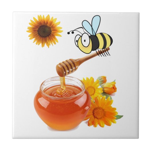 Keramik Tile Bumblebee Honey Fliese (Vorderseite)