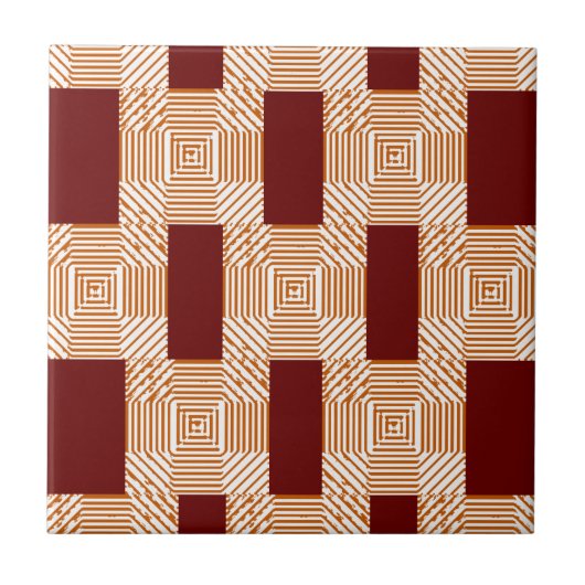Keramik Tile Burgundy White Pattern Fliese (Vorderseite)