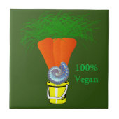Keramik Tile Carrots, 100% Vegan grün Fliese (Vorderseite)