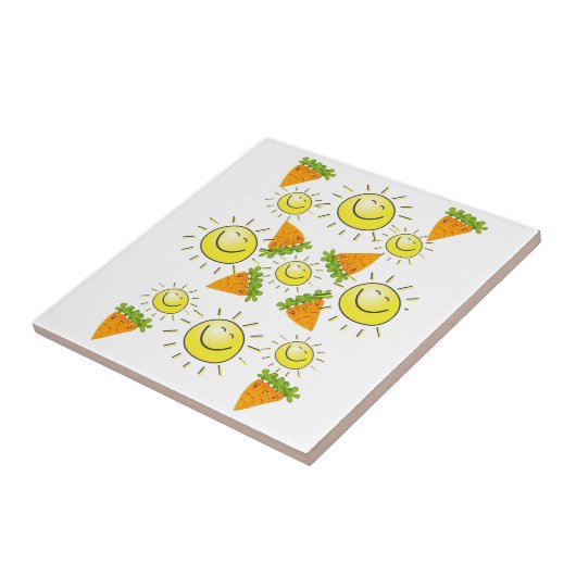 Keramik Tile Carrots Sun Fliese (Seite)