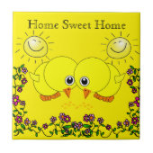 Keramik Tile Chick Floral Sun Zuhause Sweet Zuhaus Fliese (Vorderseite)