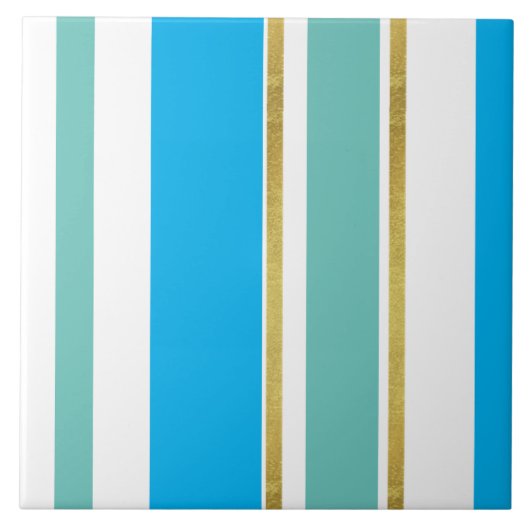 Keramik Tile - Coole Blue Gold Split Fliese (Vorderseite)
