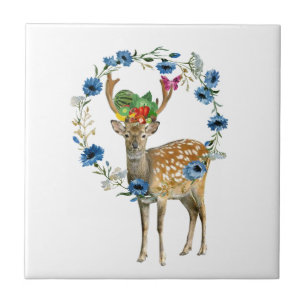 Keramik Tile Deer Fruit Floral Fliese