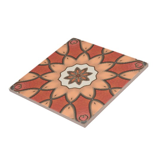 Keramik Tile der orangefarbenen roten Flora Fliese (Seite)