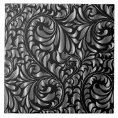 Keramik Tile - Drama in Schwarz und Silber Fliese (Vorderseite)