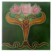 Keramik Tile - Drei rosa Tulpen Fliese (Vorderseite)