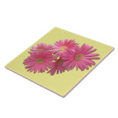 Keramik Tile - Dunkelrosa Gerbera Daisies Fliese (Seite)
