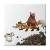 Keramik Tile Eichhörnchenfuchs Wurm Fliese (Vorderseite)