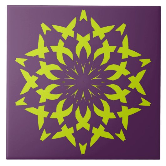 Keramik Tile, ein elegantes Maroon und grünes Desi Fliese (Vorderseite)