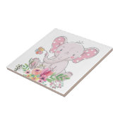 Keramik Tile Elephant Liebe Floral Fliese (Seite)