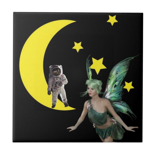 Keramik Tile Fairy Astronaut Fliese (Vorderseite)