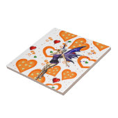 Keramik Tile Fairy Orange Herz Fliese (Seite)
