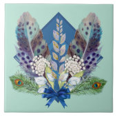 KERAMIK TILE - FEUERN UND VÖGEL FLIESE (Vorderseite)