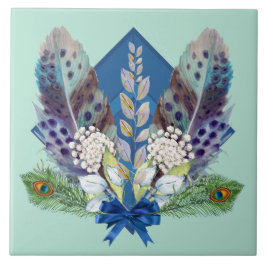 KERAMIK TILE - FEUERN UND VÖGEL FLIESE