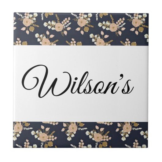 Keramik Tile Floral Fliese (Vorderseite)