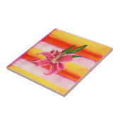 Keramik Tile Floral Pink Lilie Fliese (Seite)
