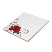 Keramik Tile Floral Rote Rose Fliese (Seite)