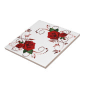 Keramik Tile Floral Rote Rose Fliese (Seite)