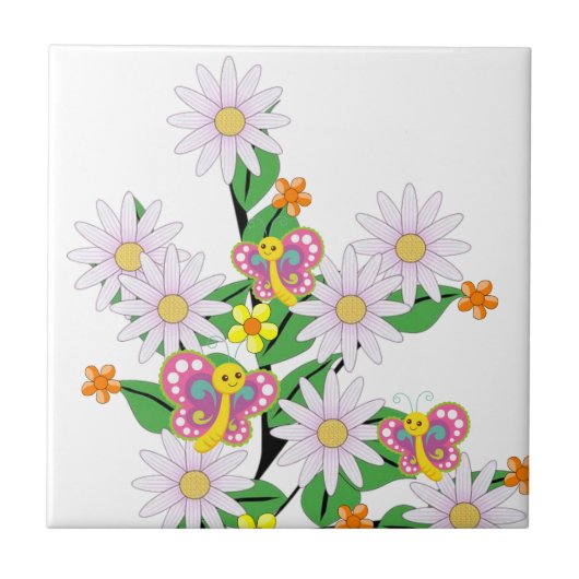 Keramik Tile Floral, Schmetterling Fliese (Vorderseite)