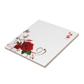Keramik Tile florale Rote Rose Herz Fliese (Seite)