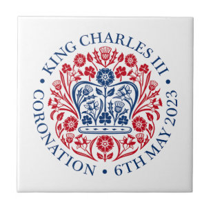 Keramik Tile for 2023 Coronation - Red Blue Fliese