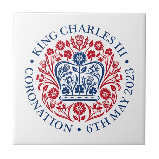 Keramik Tile for 2023 Coronation - Red Blue Fliese (Vorderseite)