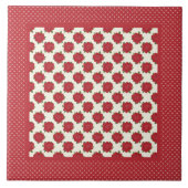Keramik Tile for Trivet: Tiefe Rote Rosen Fliese (Vorderseite)
