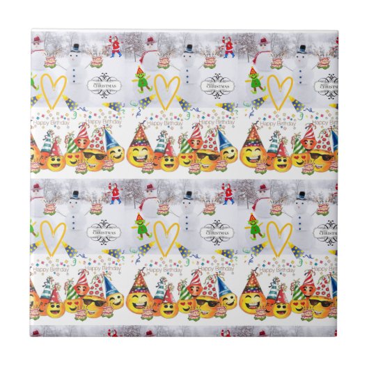 Keramik Tile Frohe Weihnachten glücklich Geburtsta Fliese (Vorderseite)