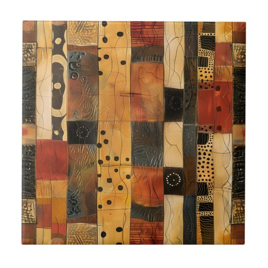 Keramik-Tile für afrikanische Stammesmuster Fliese (Vorderseite)