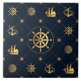 Keramik-Tile für das Gold Ship Wheel Fliese
