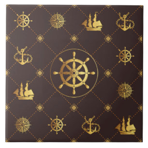 Keramik-Tile für das Gold Ship Wheel Fliese