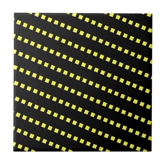 Keramik Tile Gelb Punkt Weiß Schwarz Fliese (Vorderseite)